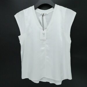 Melissa Nepton Cameron Top Womens Small Off White Sleeveless V Neck Blouse
